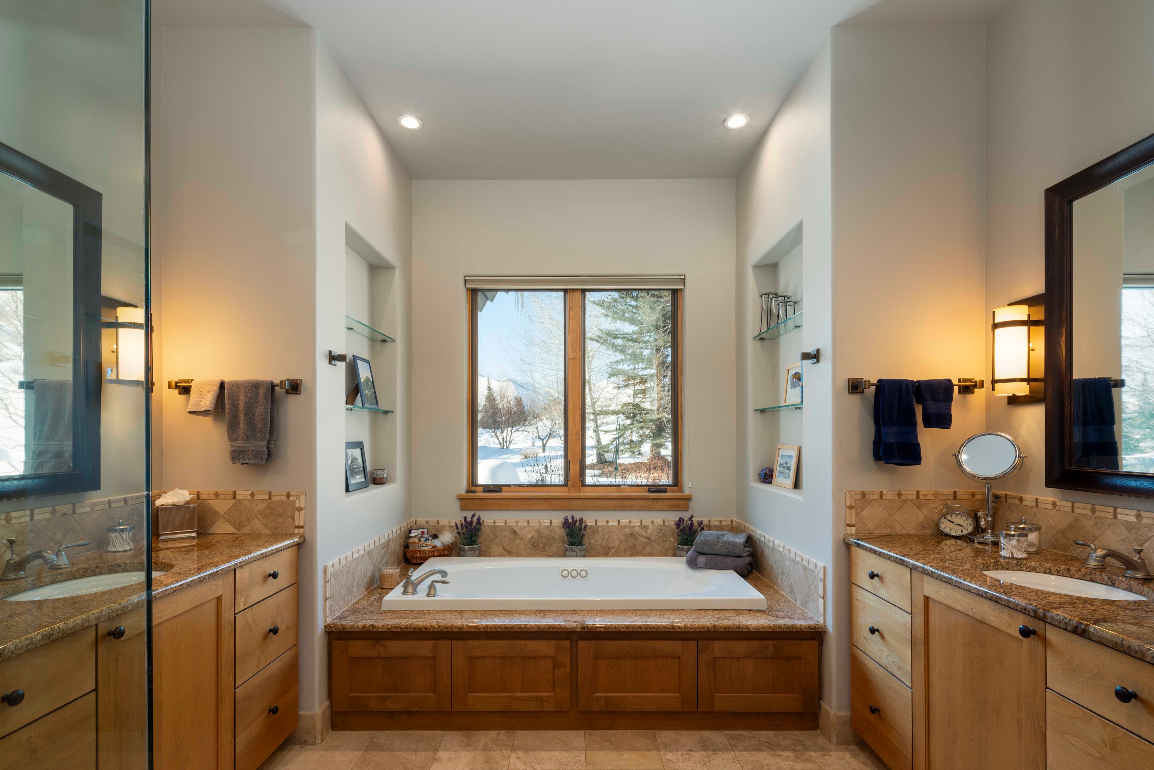 Spacious and bright, the primary is the perfect area to unwind after a long day on the slopes